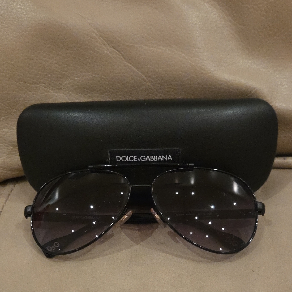 Dolce & Gabbana Dark Gray Aviator Sunglasses